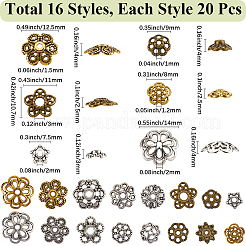 320Pcs 16Pcs Filigree Flower Tibetan Silver Fancy Bead Caps&nbsp;TIBE-SC0002-13