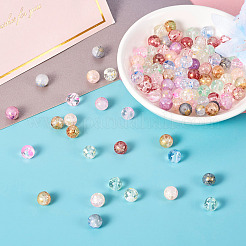 300Pcs 10 Style Baking Paint Transparent & Crackle Glass Beads&nbsp;DGLA-TA0001-03