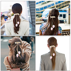 4Pcs 2 Colors Tulip Polyester Elastic Hair Accessories&nbsp;OHAR-CY0001-15