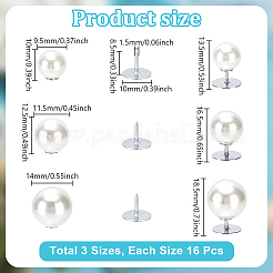 48Pcs 3 Styles Plastic Pearl No Sewing Buttons&nbsp;FIND-NB0006-78B