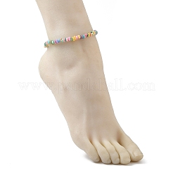 Natural Dyed Freshwater Shell Colorful Nuggets Beaded Anklets for Women&nbsp;AJEW-AN00717