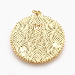 Brass Micro Pave Cubic Zirconia Pendants&nbsp;LS-ZIRC-O026-25G-NR