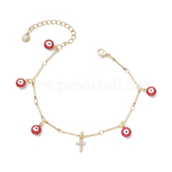 Brass Enamel Charms Bracelets&nbsp;BJEW-JB12308-02