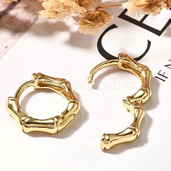 Rack Plating Bamboo Brass Hoop Earrings for Women&nbsp;EJEW-C125-10G