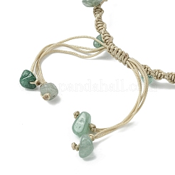 Dyed Natural Quartz Crystal & Green Aventurine Chips Braided Bead Bracelet&nbsp;BJEW-TA00351