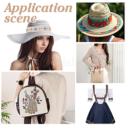Boho Ethnic Pattern Polyester Webbing Ribbon&nbsp;OCOR-WH0120-61A