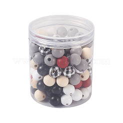Painted Natural Wood Beads&nbsp;WOOD-YS0001-01