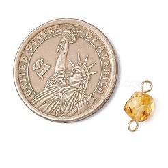 Natural Amber Connector Charms&nbsp;PALLOY-JF05158