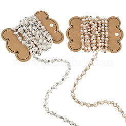 2Pcs 2 Colors Flower Iron Rhinestone Cup Chains&nbsp;FIND-TA0008-01