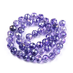 Transparent Electroplate Glass Beads Strands&nbsp;EGLA-N006-077D
