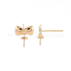 Brass Stud Earring Findings&nbsp;KK-S364-044