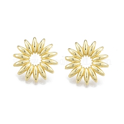 Brass Sunflower Stud Earrings for Women&nbsp;EJEW-P205-04G