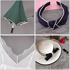Polyester & Cotton Fabic Band&nbsp;FIND-WH0036-01