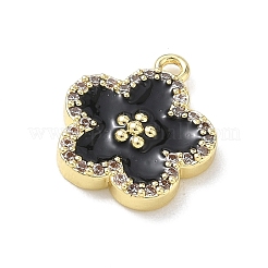 Brass Micro Pave Clear Cubic Zirconia and Enamel Pendants&nbsp;KK-A300-18B