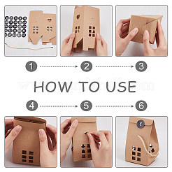 25 Sets Rectangle Foldable Creative Christmas Paper Gift Box with Window and 1 Polka Dot Paper Number Labels Sticker&nbsp;CON-PH0002-85A