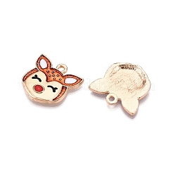 Christmas Theme Rack Plating Alloy Enamel Pendants&nbsp;ENAM-T021-13KCG