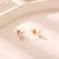 304 Stainless Steel with Imitation Pearl Stud Earrings for Women&nbsp;KT1806
