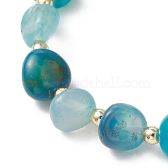 Dyed & Heated Natural Agate & Non-magnetic Synthetic Hematite Beads Stretch Bracelets for Women&nbsp;BJEW-JB13562