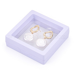 Natural Flat Round Baroque Keshi Pearl Dangle Stud Earrings&nbsp;PEAR-N020-L36