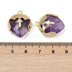 Natural Amethyst Faceted Pendants&nbsp;G-K347-09G-03
