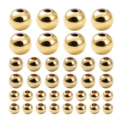 120Pcs 3 Size PVD Vacuum Plating Brass Round Spacer Beads Set&nbsp;KK-LS0001-11G