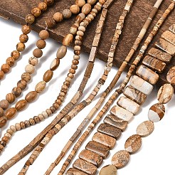 1 Strand Natural Picture Jasper Beads Strands&nbsp;G-YW0002-47