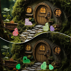 36Pcs 18 Styles Luminous Resin Alpaca Display Decoration&nbsp;CRES-DR0001-06