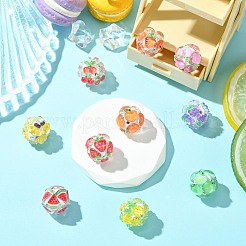 10Pcs 10 Colors Fruit Round Resin Beads&nbsp;RESI-CJ0004-94