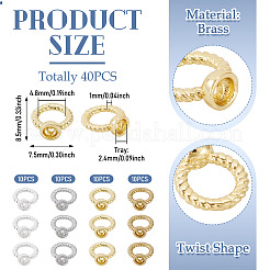 40Pcs 4 Colors Brass Ring Charm Connectors&nbsp;KK-TA0008-48