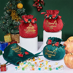 4Pcs 4 Styles Christmas Velvet Candy Apple Bags&nbsp;TP-BC0001-06