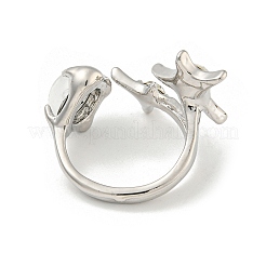 Star Zinc Alloy Rhinestone Open Cuff Ring&nbsp;RJEW-Z048-02P-02