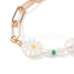 Sunflower Natural Shell Beads Bracelet&nbsp;BJEW-TA00027