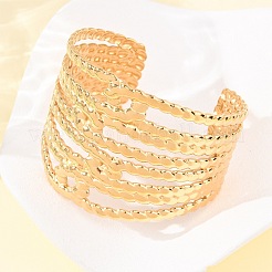304 Stainless Steel Cuff Bangles&nbsp;BJEW-P382-01B-G