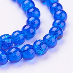Spray Painted Crackle Glass Beads Strands&nbsp;CCG-Q001-6mm-14