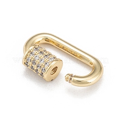 Brass Micro Pave Cubic Zirconia Screw Carabiner Lock Charms&nbsp;ZIRC-G160-22G