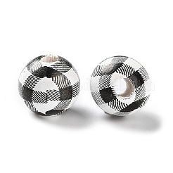 Printed Wood European Beads&nbsp;WOOD-Z002-09B