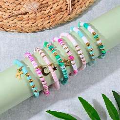 Polymer Clay Heishi Beads Stretch Bracelets Sets&nbsp;BJEW-SZ0001-51