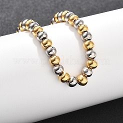 304 Stainless Steel Round Beads Bracelets&nbsp;BJEW-Q038-06GP