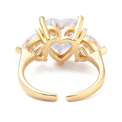 Heart Cubic Zirconia Crystal Wide Band Ring for Girl Women&nbsp;ZIRC-C025-09G