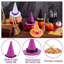 16Pcs Mini Polyester Witch Hats&nbsp;AJEW-CP0009-34