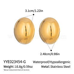 Minimalist Oval 304 Stainless Steel Stud Earrings&nbsp;LS-UN0221-1