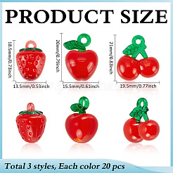 60Pcs 3 Styles Transparent Resin Pendants&nbsp;RESI-ME0001-22