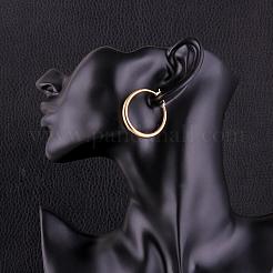 Adorable Design Ring Brass Hoop Earrings&nbsp;EJEW-BB07351-G