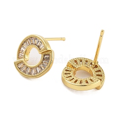 Rack Plating Ring Brass Stud Earrings&nbsp;EJEW-N055-39G-RS