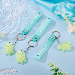 3Pcs PVC Tortoise Pendant Keychains&nbsp;KEYC-TADJ0001-02C