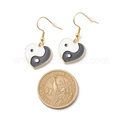Heart with Tai Ji Alloy Enamel Dangle Earrings&nbsp;EJEW-JE04979