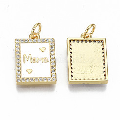Real 16K Gold Plated Brass Micro Pave Clear Cubic Zirconia Pendants&nbsp;ZIRC-S067-194B-NF