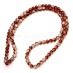 Baking Paint Crackle Glass Beads Strands&nbsp;X-CCG-S001-10mm-18