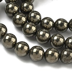 Natural Gold Pyrite/Golden Pyrite Beads Strands&nbsp;X-G-G459-B01-8mm