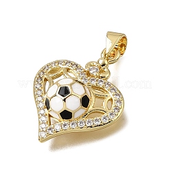 Brass Micro Pave Clear Cubic Zirconia Pendants&nbsp;KK-A303-23D-G